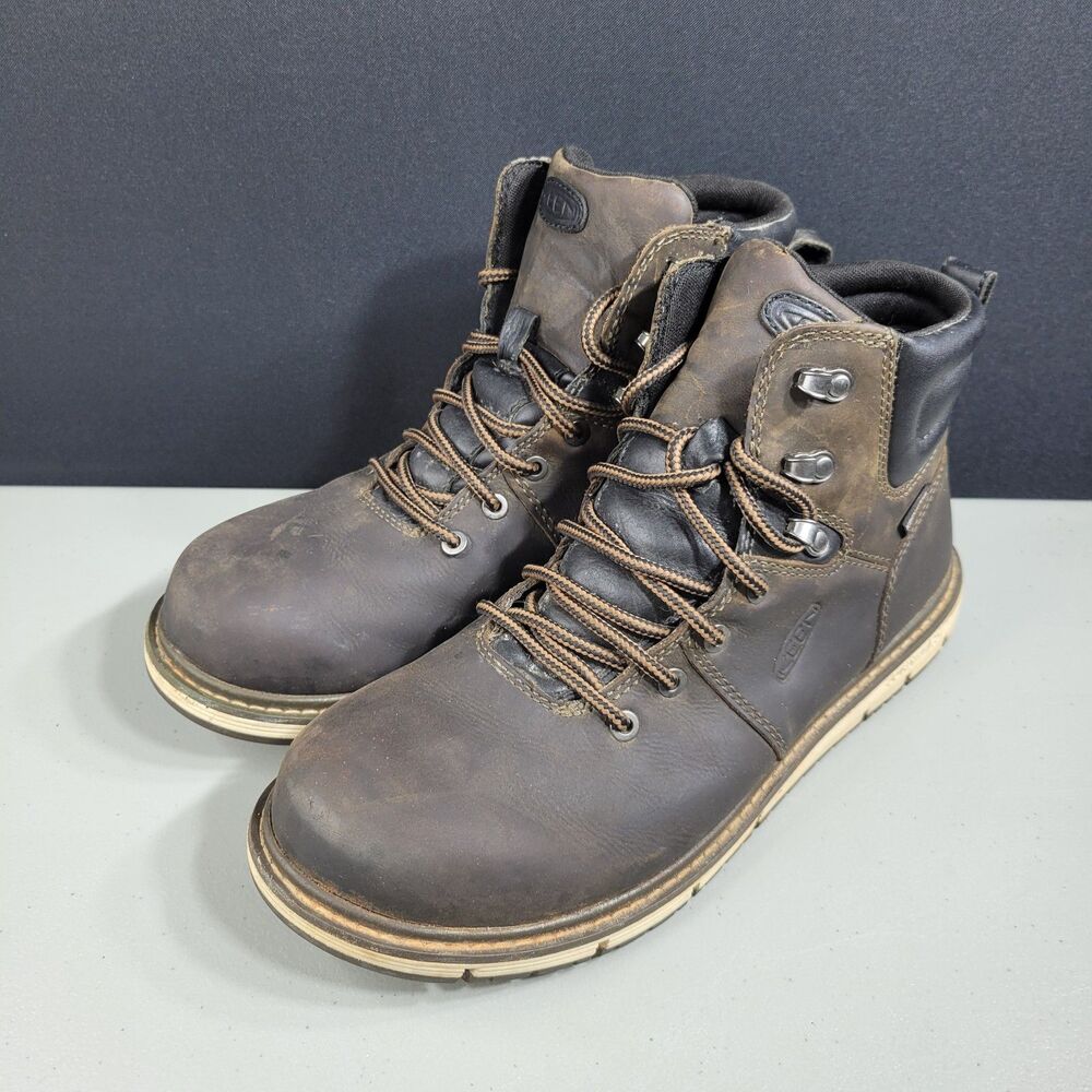 Keen Akron Utility Work Boots Mens Size 9 Waterproof Leather Slip Resistant